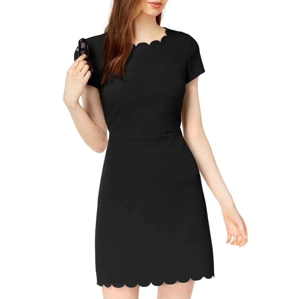 Elegant Black Scalloped Dress